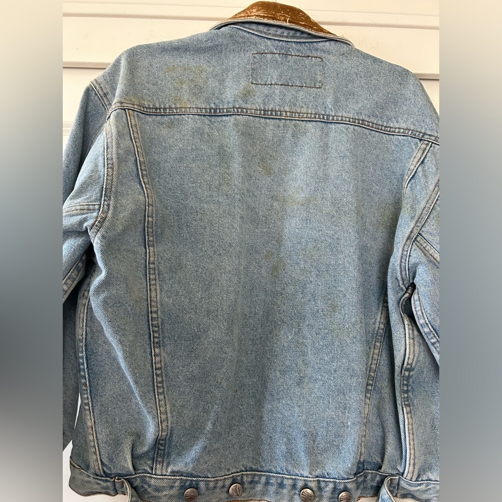 Vintage Authentic Johnny Hallyday Western Passion Denim and Suede Jacket Size M - Picture 11 of 13